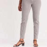 SLIM FIT MID WAIST COLORED JEANS – SOFT GREY